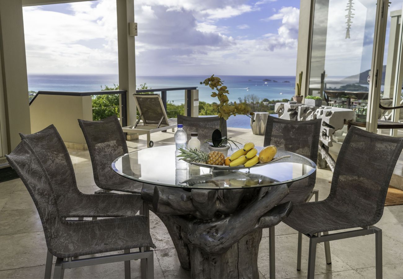 Villa Rental at Sugar Ridge, Dining, private pool, view in Antigua 