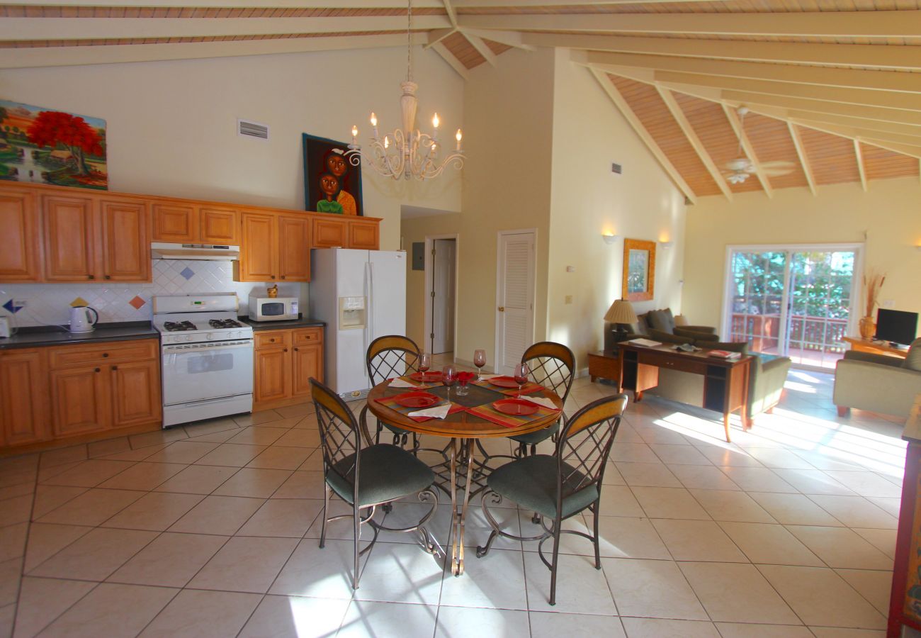 Harbour View villa rentals, fully fitted modern kitchen with Air-conditioning throughout