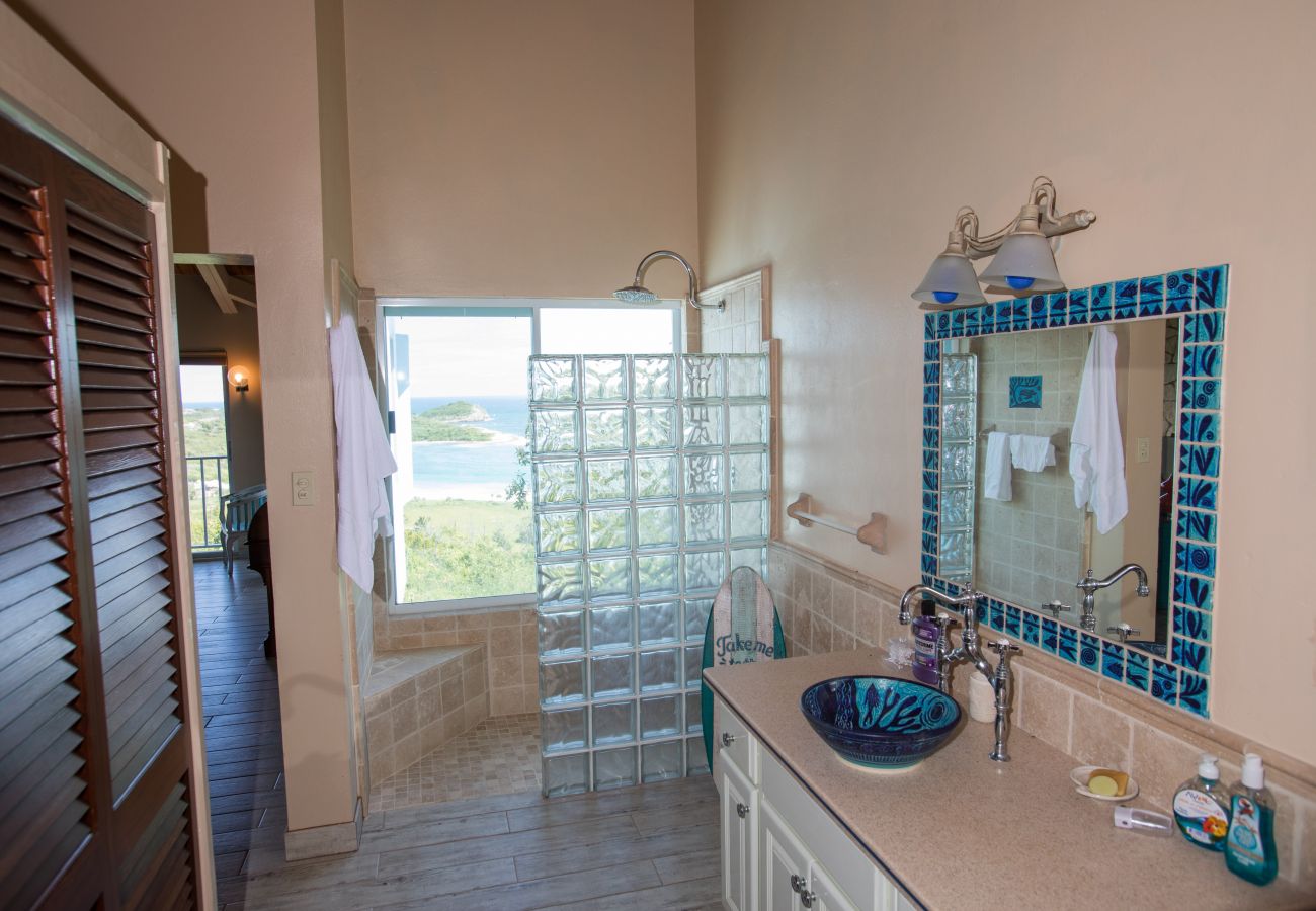 Half Moon Bay Villa rentals, Ensuite shower room, private pool and amazing views