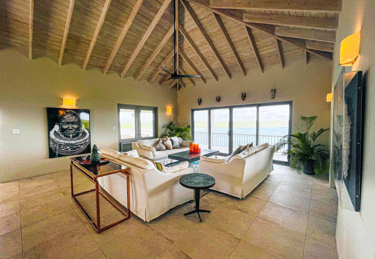 Beautiful five bedroom villa at English Harbour villa rentals, modern living room, private pool