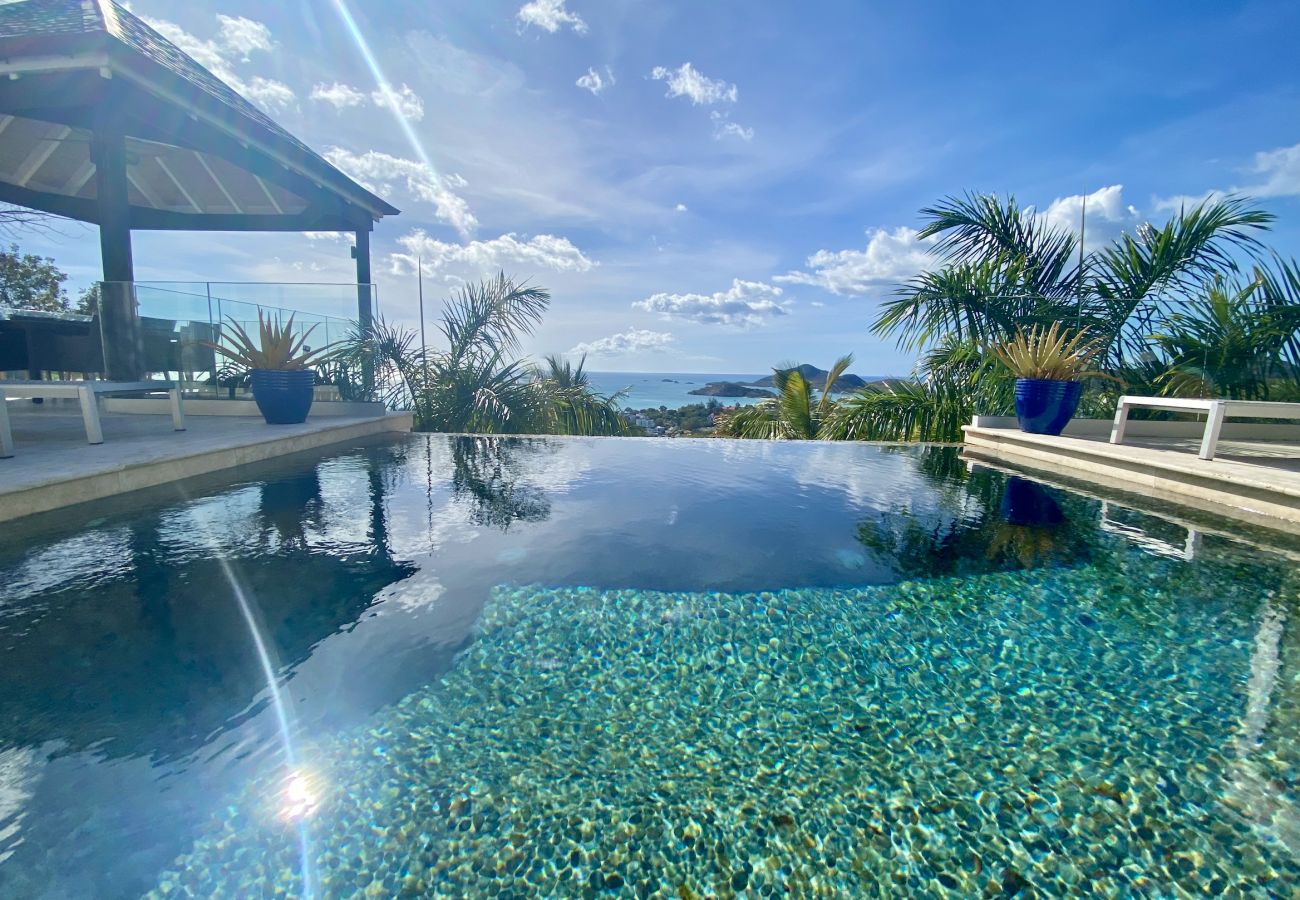 Lounging by the private pool, amazing views, alfresco dining at Sugar Ridge, Antigua 