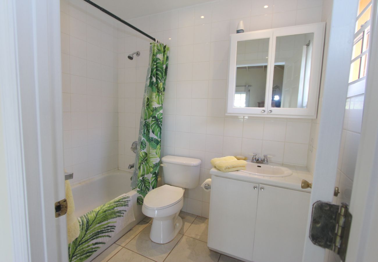 Harbour View villa rental, airy bathroom, good sized bedroom and private pool 