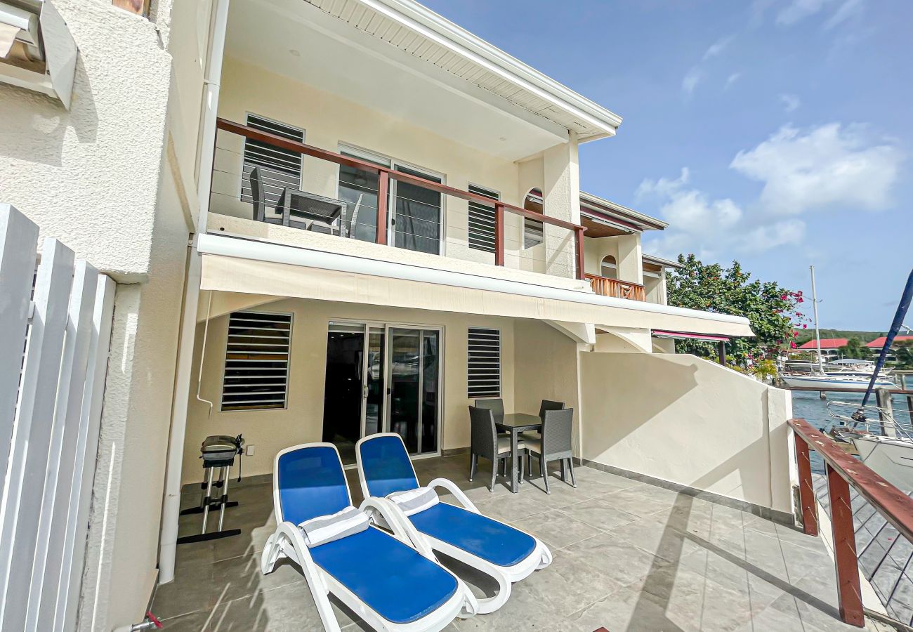 Beautiful two bedroom villa, with waterfront view, and outdoor dining at Jolly Harbour villa rentals